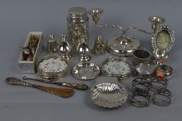 MEXICAN SILVER, a collection of second half 20th Century Mexican silver, including coasters, cruets,