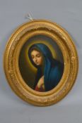AFTER CARLO DOLCE, MADONNA (MATER DOLOROSA), oval oil on panel, bears inscription in ink verso '