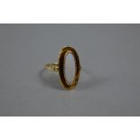 AN EARLY MID 20TH CENTURY OPAL SINGLE STONE RING, opal measuring approximately 15mm x 6mm, bead