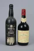 A BOTTLE OF DOW'S VINTAGE PORT 1960, broken seal and contents, possibly disturbed, together with a