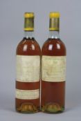 TWO BOTTLES OF CHATEAU D' YQUEM SUR SALUCES SAUTERNES, 1 x bottle 1970, 1 x bottle 1976 (2)