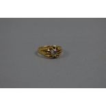 AN EARLY 20TH CENTURY 18CT GOLD SINGLE STONE DIAMOND GYPSY SET RING, estimated old European cut