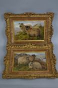 CHARLES JONES R.C.A. (1836-1892), 'Highland Sheep' and 'In The Highlands, Sheep', a pair of oils