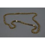 A MODERN 9CT YELLOW GOLD BYZANTINE LINK CHAIN, measuring approximately 420mm in length, hallmarked