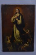 AFTER MURILLO, LATE 18TH/19TH CENTURY, The Immaculate Conception of The Virgin, cut canvas laid down