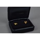 A MODERN PAIR OF TIFFANY & CO 'CRISS CROSS' 18CT YELLOW GOLD EAR STUDS, measuring 13.0mm in