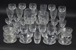 A SUITE OF STUART CRYSTAL TAMARA PATTERN 28954, comprising two jugs, heights approximately 12cm