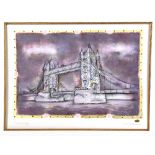 AFTER KEVIN BLACKHAM, 'Tower Bridge', a limited edition print embellished and signed by the