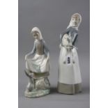 TWO LLADRO FIGURES, Girl with Lamb No.4584 and 'Rabbit Food' No.4826