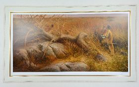 AFTER DICK VAN HEERDE, 'Serengeti Lionesses', a limited edition print 383/395, signed and numbered