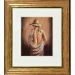 RODRIGO, an original pastel drawing of a woman, signed by the artist, framed, approximately 39cm x