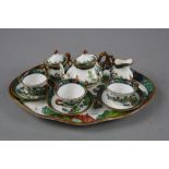 A CROWN STAFFORDSHIRE MINIATURE CABARET SET, Circa 1920's