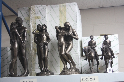 FIVE FRITH BRONZED SCULPTURES, titled 'Gymkhana Girl' x 2, one a.f., 'In The Arms of Love', '