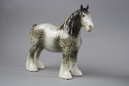 A BESWICK SHIRE HORSE, No.818, rocking horse grey, (restored ears)