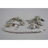 TWO SILVER BRACELETS AND SILVER NECKLACE, total approximate weight 133.6 grams