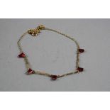 A 9CT GEMSTONE NECKLACE, total approximate weight 2.5 grams