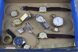 A TRAY OF MIXED WATCHES (10)