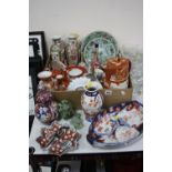 VARIOUS ORIENTAL CERAMICS ETC, to include vases, plates, boat shaped dish, teawares etc (a lot