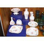 NINE PIECES ROYAL CROWN DERBY, 'Derby Posies' pattern, to include low square comports (one boxed),