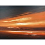 JONATHON SHAW, 'Beach Sunset', an original oil on canvas, signed by the artist, unframed,