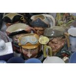 FIVE ROYAL DOULTON CHARACTER JUGS, 'Veteran Motorist' D6633, 'Night Watchman' D6569,'The Gardener'