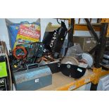 A QUANTITY OF POWER AND HAND TOOLS, including Bosch belt sanders, Orbital sander, B & D jigsaw, a