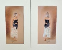 AFTER KAY BOYCE, 'Black Satin I ' and 'Black Satin II', a pair of limited edition prints, signed and