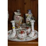 A BURLEIGH WARE DRESSING TABLE SET, Oriental scene together with other Burleigh ware jugs, vases etc