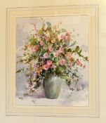 DEREK BROWN, 'Floral' an original watercolour, signed by the artist, approximately 31cm x 25cm,