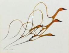 AFTER BENJAMIN CHEE, 'Spring Flight', a framed print dated 1975, approximately 49cm x 39cm