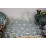 A SUITE OF GLASSES AND DECANTER, possibly Caithness 'Canisbay'