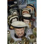 A SET OF SEVEN ROYAL DOULTON LARGE CHARACTER JUGS, Henry VIII and his six wives, HN 6642 to HN 6646,