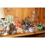VARIOUS GLASS, CERAMICS ETC, to include three Carn pottery vases, paperweights (Caithness, Selkirk