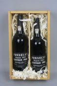 TWO BOTTLES OF FONSECA VINTAGE PORT 1977, bottle No.s 312778 and 312784, in a presentation box