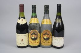 FOUR BOTTLES OF WINE, 1 x Gevrey-Chambertin, Jaboulet Verchere 1985 Cote d'or (outstanding vintage),