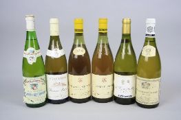 SIX BOTTLES OF FINE FRENCH WHITE WINE, 2 x Meursault Charmes Cote d'Beaune 1969, 1 x bottle of an