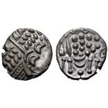 Britannia, the Durotriges AR Stater. 58 BC - AD 43. Wreath, cloak and crescents / Disjointed horse