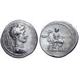 Octavian AR Denarius. Italian mint (Rome?), autumn 30 - summer 29 BC. Laureate bust of Octavian