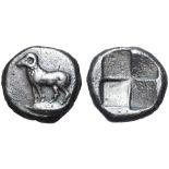 Asia Minor, uncertain mint AR Stater. Circa 4th century BC. Ram standing left on uncertain base /