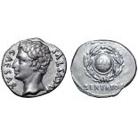 Augustus AR Denarius. Spanish mint (Colonia Patricia?), circa 19 BC. CAESAR AVGVSTVS, bare head left