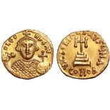 Leontius AV Solidus. Constantinople, AD 695-698. D LЄON PЄ AV, crowned bust facing, wearing loros,