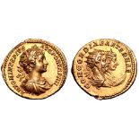 Caracalla AV Aureus. Rome, AD 201. ANTONINVS PIVS AVG PON TR P IIII, laureate, draped and