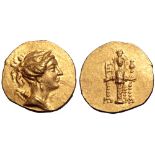 Ionia, Ephesos AV Stater. Circa 155-140 BC. Draped bust of Artemis right, wearing stephane, and with