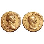 Trajan AV Aureus. Rome, AD 112-113. IMP TRAIANVS AVG GER DΛC P M TR P COS VI P P, laureate, draped