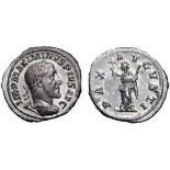 Maximinus I AR Denarius. Rome, AD 235-236. IMP MAXIMINVS PIVS AVG, laureate, draped and cuirassed