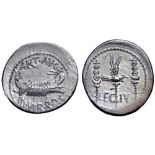 Marc Antony Legionary AR Denarius. Military mint moving with Antony, autumn 32 - spring 31 BC. ANT•