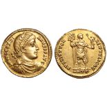 Valentinian I AV Solidus. Antioch, late AD 366-367. D N VALENTINIANVS P F AVG, pearl-diademed,