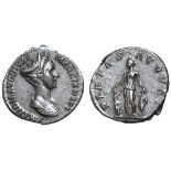 Matidia AR Denarius. Rome, AD 112. MATIDIA AVG DIVA F MARCIANAE F, draped bust right, wearing double