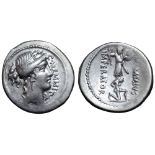 C. Memmius C. f. AR Denarius. Rome, 56 BC. Head of Ceres right, wearing wreath of grain ears; C•