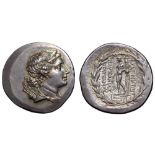 Ionia, Magnesia ad Maeandrum AR Tetradrachm. Circa 155-140 BC. Euphemos, son of Pausanias,